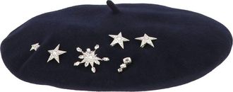 Roger Vivier Embellished Star Leather Beret
