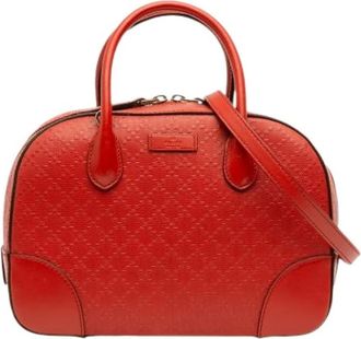 Gucci Pre-owned Bright Satchel - Dames - Vintage Handtas - Rood - ONE Size - Leer - Vintage