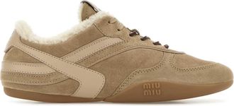 Miu Miu Beige Suede Sneakers