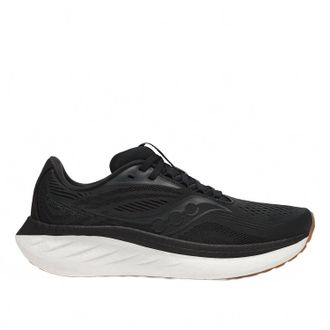 Saucony Womens Ride 18 Running Shoes In Black/gum