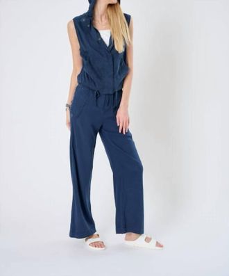 MARRAKECH Somoa Stretch Cupro Flare Leg Pants In Eclipse