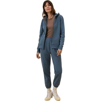 Pact Organic Cotton Brushed Fleece Zip Hoodie in Slate Blue at Nordstrom, Size Large