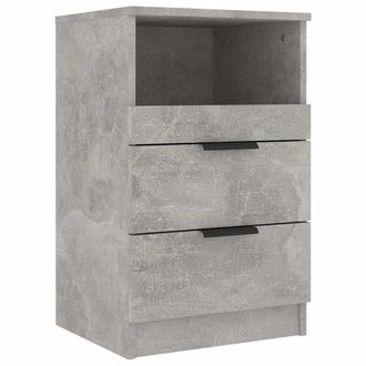 vidaXL Mesita De Noche Madera Contrachapada Gris Hormig&oacute;n Vidaxl