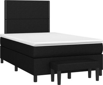 vidaXL Cama Box Spring Con Colch&oacute;n Tela Negro 120x200 Cm Vidaxl