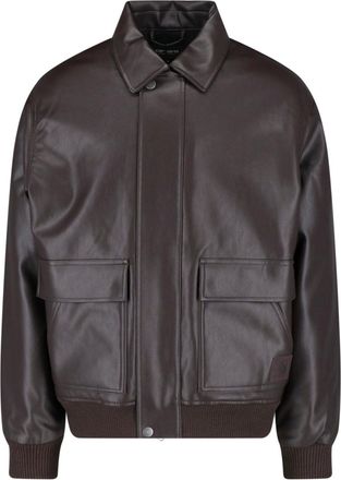 Carhartt Work in Progress Brown Arizona Zip Faux Leather Jacket