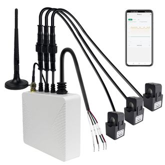 OEM Monitor De Energ&iacute;a Inteligente Para El Hogar Wifi Trif&aacute;sico, Pinza Amperim&eacute;trica Trif&aacute;sica Con 3 Sensores De Nivel De Circuito De 200 A, Monitor De El