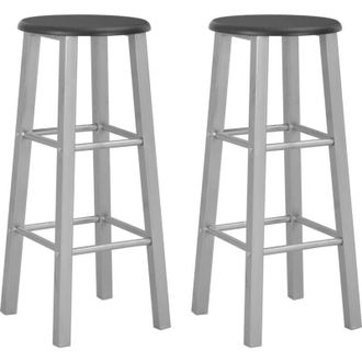 vidaXL Sgabelli da Bar 2 pz Argento in mdf - Vidaxl