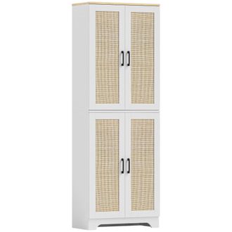 HOMCOM Aparador de cocina 60x30x170 cm blanco