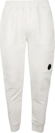 C.P. Company Fleece Trainingsbroeken met taps toelopende pijpen - Heren - Sweatpants - Wit - XL - Katoen - Broeken