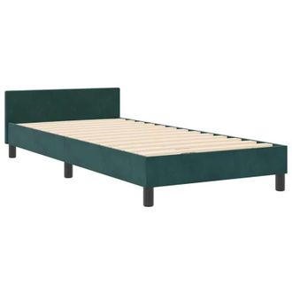 vidaXL Bed Frame with Headboard Dark green 100 x 200 cm Velvet Vidaxl