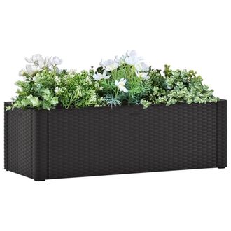 Berkfield Home Garden Raised Bed with Self Watering System Anthracite 100x43x33 cm in Black | Size: 100 x 43 x 33 cm