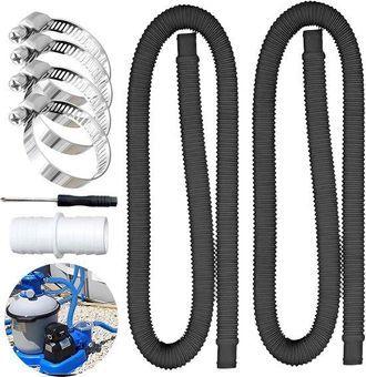 No Brand Manguera Para Piscina De Alta Calidad De 150 Cm - Di&aacute;metro 32 Mm, 2 Piezas Con Clips De Seguridad Y Conector De Manguera, Ideal Para Bombas De Piscina