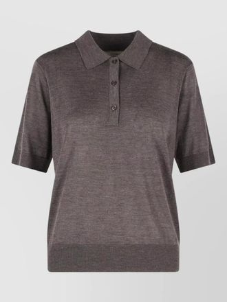 Loulou Studio migo cashmere polo shirt short sleeves