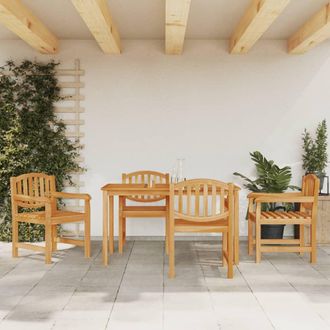 vidaXL Juego De Comedor Para Jard&iacute;n 5 Piezas Madera Maciza De Teca Vidaxl