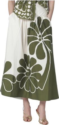 Farm Rio Palermo Midi Rok - Dames - Midirokken - Groen - XS - Katoen - Rokken