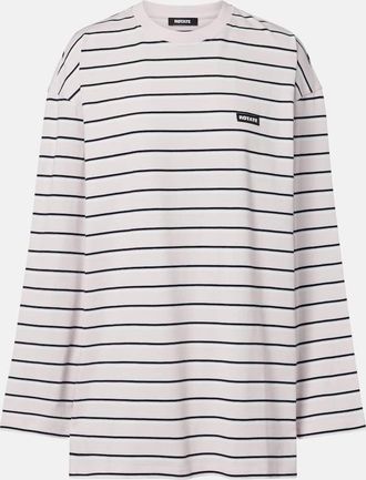 Rotate Striped oversized cotton jersey T-shirt