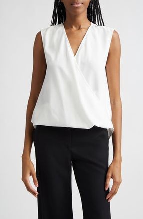 Emporio Armani Faux Wrap Shell in White at Nordstrom, Size 14 Us