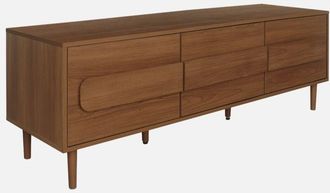 Sweeek Mueble De Tv Vintage Con Efecto Madera Y 3 Puertas, 150cm