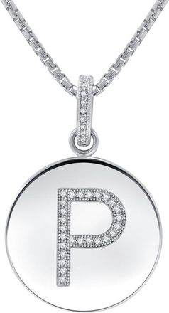 DiamondMuse Diamond Muse 0.10 Cttw Initial Letter Diamond Necklace for Women, Girls, and Men in Sterling Silver
