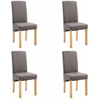 vidaXL Sillas De Comedor 4 Unidades Tela Gris Taup&eacute; Vidaxl
