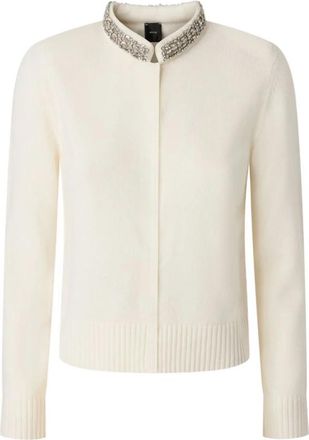Pinko Colonia Cardigan - Dames - Vesten - Wit - S - Katoen - Truien & Vesten