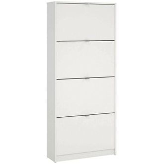 Dmora Dmora - Zapatero Epidoto, Zapatero, Armario De Entrada Multiusos, Zapatero, 70x24 H162 Cm, Blanco