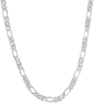 Pompeii3 Mens Figaro 14k Gold (43gram) or Platinum (80gram) 5.5mm Link Chain Necklace 24