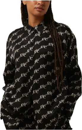Co'Couture Logo Oversized Shirt Casual Chic - Dames - Overhemden - Zwart - S - Katoen - Overhemden