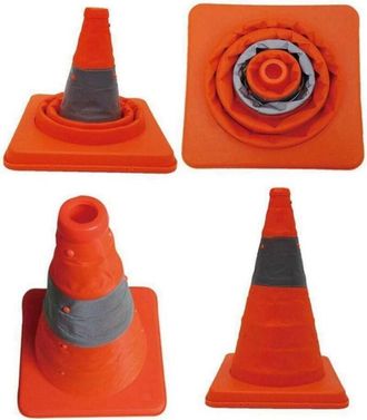 Trade Shop Trade Shop - Cono Telesc&oacute;pico Carretera Altura 45cm Base 24x24cm Plegable Coche Camper Cami&oacute;n