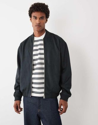 Asos Giacca oversize in camoscio sintetico nero