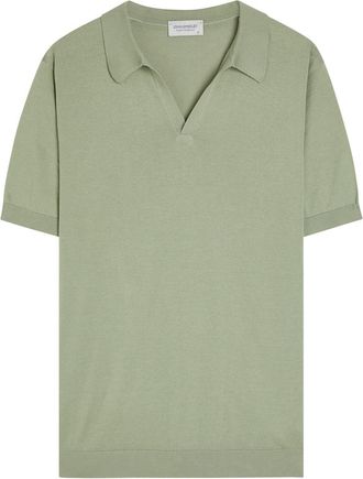 John Smedley Noah Fine-knit Cotton Polo Shirt - Olive - Xxl