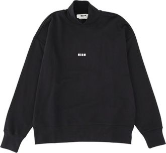 Msgm Black Mock Collar Sweatshirt