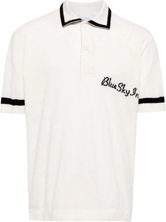 Blue Sky Inn Polo Shirts, male, White, XL, Embroidered Knitted Polo Shirt