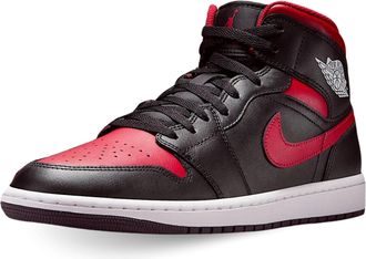 Nike Air Jordan 1 Mid Mens Shoes (DQ8426-067, Black/Summit White/Varsity Red), Black/Summit White/Varsity Red, 9.5 UK