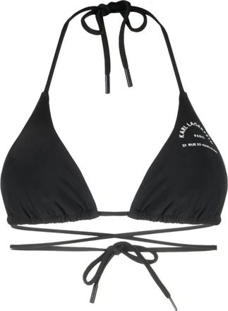 Karl Lagerfeld Triangle Bikini Top - Dames - Bikinis - Zwart - S - Polyester - Badmode