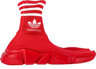 Balenciaga Pre-owned Womens X Adidas Knit Speed 3.0 Sneakers in Red Neoprene - Size EU 37