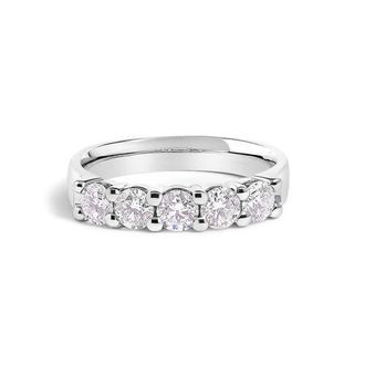 House of Brilliance 14K Gold 1.00 Ctw Diamond 5 Stone Band Ring in White Gold at Nordstrom, Size 7.5