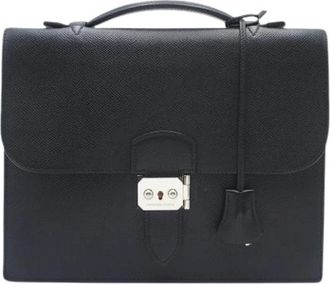 Herm&egrave;s Pre-owned Sac a Depeches - Dames - Vintage Handtas - Zwart - ONE Size - Leer - Vintage