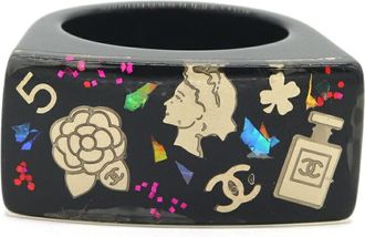 Chanel Black Resin Band Ring (Pre-Owned)