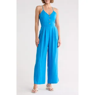 FRNCH Palma Wide Leg Jumpsuit in Bleu Electrique at Nordstrom Rack, Size X-Small