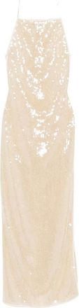 Os&eacute;ree Kleedjes, Dames, Beige, M, Pailletten, Marylin Maxi-jurk met Pailletten