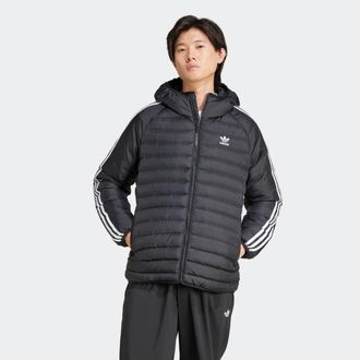 adidas Steppjacke ADIDAS ORIGINALS PAD HOODED JKT, Herren, Gr. S, schwarz-weiss (schwarz, wei&szlig;), Obermaterial: 100% Polyester, Jacken Steppjacke
