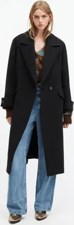 AllSaints Mabel Double Breasted Long Line Coat