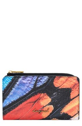 Desigual Feather Print Medium Wallet in Multi at Nordstrom