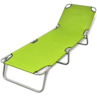 vidaXL Vidaxl - Lettino Pieghevole in Acciaio Verniciato a Polvere Verde Mela
