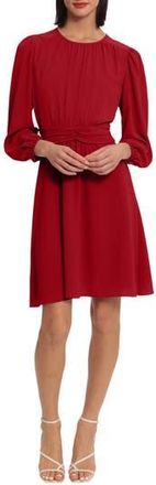 Maggy London Ruched Waist Fit & Flare Dress in Equestrian Red at Nordstrom Rack, Size 2