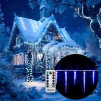 OEM Guirnalda De Luces Led De 40/80 Luces, 10,4/13 M, Luces Tipo Car&aacute;mbano Blancas/azules, Control Remoto, Temporizador, Protecci&oacute;n Ip44, 8 Modos, Para In