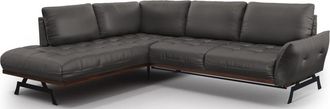 CXL by Christian Lacroix 5-Sitzer Echtleder Designer Ecksofa Olivier mit Bettfunktion, Dunkelgrau
