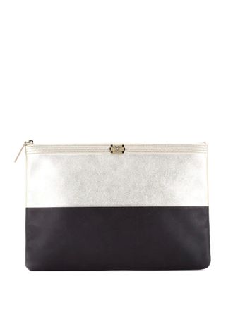 Chanel Bicolor Boy O Case Metallic Goatskin and Calfskin Large clutch bag - Nero