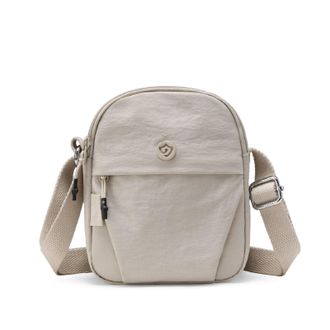 Generic Foldie Travel Crossbody Bag, Compact Shoulder Bag with Adjustable Strap, Beige